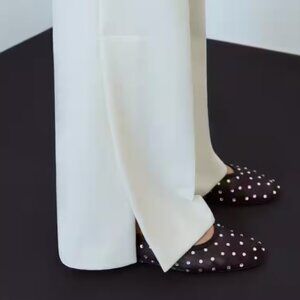 Mango Rhinestone Ballet Flats